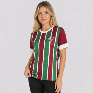 Imagem de Camisa Fluminense Chiado Feminina Grená - Braziline, G