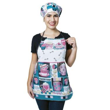 Imagem de Avental Cozinha Com Vies Para Amarrar Estampado Cup Cake - Outfiter En