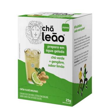 Imagem de Chá Leão Água Gelada - Chá Verde Gengibre e Limão 10 Sachês 