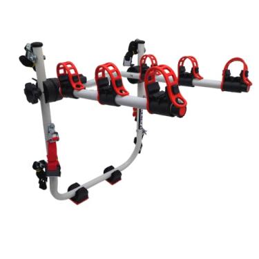 Imagem de Suporte para bike Transbike POP 3 bicicletas Branco tira Vermelha Sedan Hatch