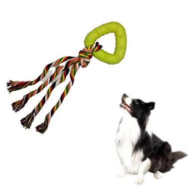 Imagem de Brinquedo Mordedor com Corda Triangulo Pingente para Cachorro (Verde)