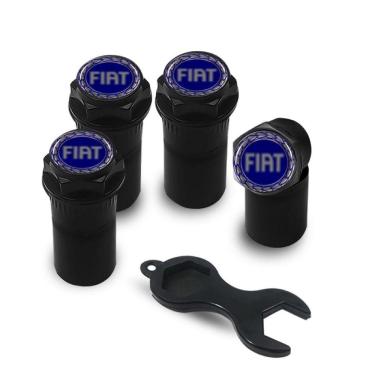 Imagem de Tampa Bico Pneu Válvula Antifurto Preto Palio Azul