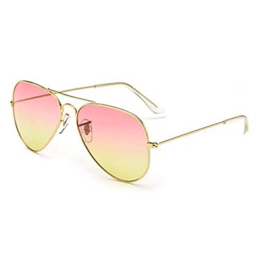 Imagem de Óculos de Sol Espelho Para Mulheres Óculos Retro Óculos de Sol Feminino Pontos de Metal Óculos de Sol Lunettes femme oculos UV400, Vermelho Amarelo, MULTI