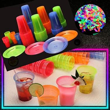 Imagem de Kit Festa Menina Balada Neon e Lança Confete Neon 50 Pessoas