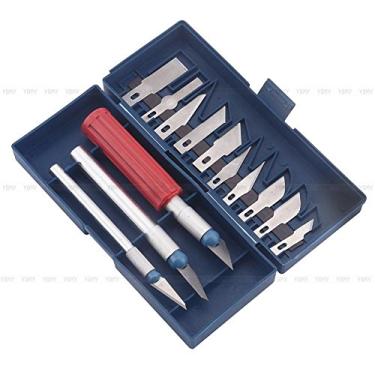 Imagem de Conjunto de 13 facas para hobbie, ferramenta multifuncional de precisão para hobbies scrapbooking, estêncil de túmulo, rascunho, navalha, ótimo para artesanato, papel, tecido, plástico, madeira, couro, facas artísticas