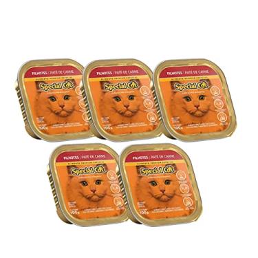 Imagem de Kit 5 Ração Special Car Patê Gatos Filhotes Carne - 100g