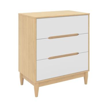 Imagem de Cômoda infantil 3 gavetas - Tomi Branco com Carvalho Quater