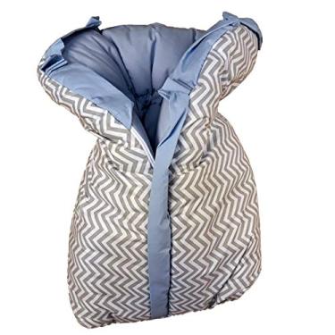 Imagem de Cobertor Saco Manta para Bebê Analu Kids 60x40x14cm - Estampa Chevron Cinza com Azul
