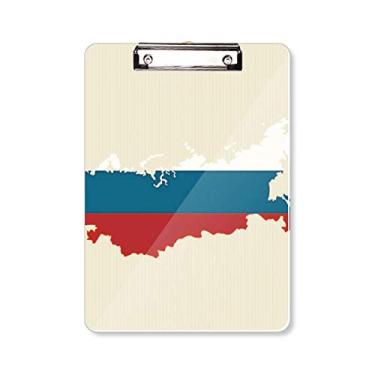 Imagem de Mapa da Rússia Nacional Ilustração Falg Prancheta Pasta Bloco de Escrita Placa de Apoio A4