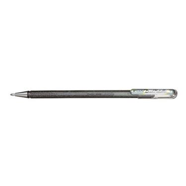 Imagem de Pentel K110 Dual Hybrid Metallic Metallic Gel Rollerball Pen Pacote com 1 2 efeitos de em madeira clara/papel escuro 0,5 mm Prata