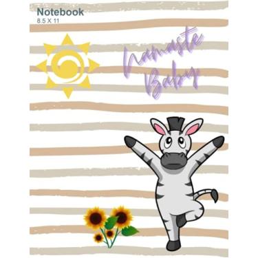 Imagem de Notebook 8.5 X 11 Yoga Themed Zebra: Izzy Lee brand Namaste Baby yoga theme pastel tone cute cartoon zebra