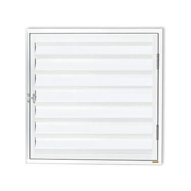Imagem de Porta de Alumínio Abrigo 60x60cm para Água e Gás 1 Folha sem Ventilação Anodizado Brilhante Brimak Branco