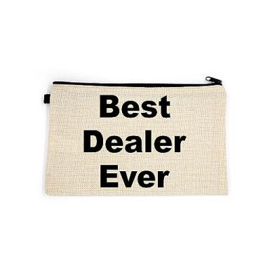 Imagem de Bolsa de maquiagem de revendedor, presente para revendedor, melhor revendedor de todos os tempos, bolsa de higiene pessoal, para ela, bolsa de maquiagem para mulheres, bolsa de , Branco