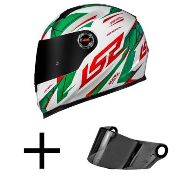 Imagem de Capacete LS2 FF358 Draze Branco e Verde Mais Viseira Fumê