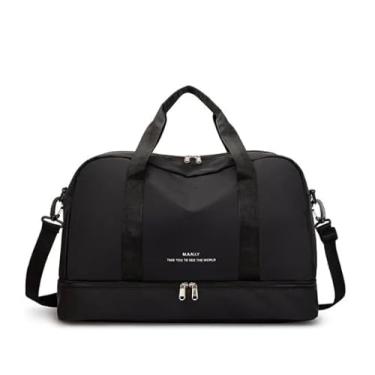 Imagem de Bolsa Mala Fitness Academia Viagem Unissex Transversal Casual Masculino e Feminina Imperme?vel (Preto)