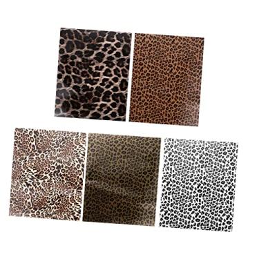 Imagem de SEWACC 5 Unidades Vinil de leopardo tecido algodão Tecidos de algodão ferro leopardo em vinil filme de transferência de calor mapa quente de roupas filme de transferência de artesanato pu