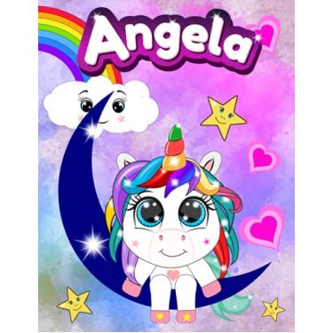 Imagem de Quaderno con Baby Unicorno - Angela: Quadernone a quadretti con Unicorni ed Arcobaleno per Bambine - Le Pagine sono numerate con quadretti da 5mm e ... Notebook per scrivere e fare i compiti