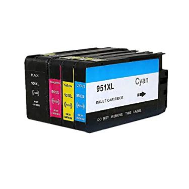 Imagem de Tiaoifaer Cartucho de tinta compatível com tinta de substituição para HP 950XL 951XL 5 pacotes combo para usar com impressoras Officejet Pro 8600 Plus 8610 8620 8100 8625 8630 (1 preto e 1 ciano, 1