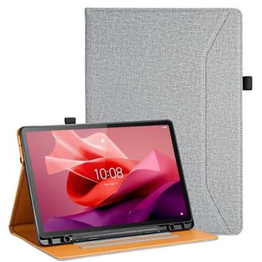 Imagem de Vakarey Capa para Lenovo Tab P12 com suporte de caneta infantil à prova de choque para Lenovo Tab P12 12,7 polegadas, cinza