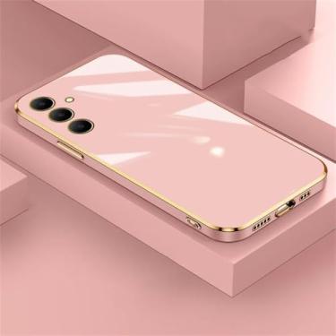 Imagem de Capinha para samsung galaxy a14 a15 a05 a04 a04e a04s a05s a24 a25 a34 a54 a52 a13 a32 a23 chapeamento de luxo capa de telefone de silicone macio, rosa, para a05