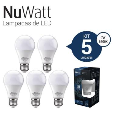 Imagem de Kit 5 Lampada Led Bulbo 7w Samsung A60 E27 Luz Branca Fria W