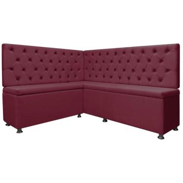 Imagem de Kit Canto Alemão 4 Lugares com Baú e Capitonê Veludo Bege 1,25x1,60m SOFA STORE