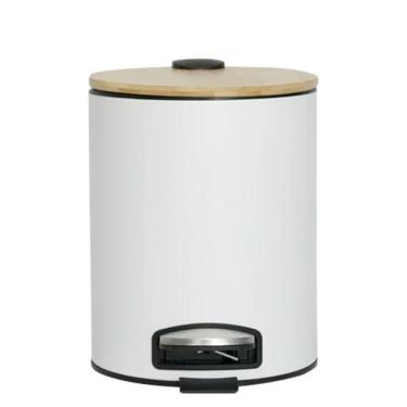 Imagem de Lixeira 3 Litros com Pedal e Tampa de Bambu Mimo Style