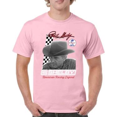 Imagem de Camiseta masculina Carroll Shelby Signature GT500 Mustang Muscle Car American Racing Legend Lives Powered by Ford, Rosa claro, 3G