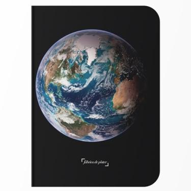 Imagem de Caderno Planeta Terra Capa Flexível Toque Aveludado 80 Páginas 20x14cm