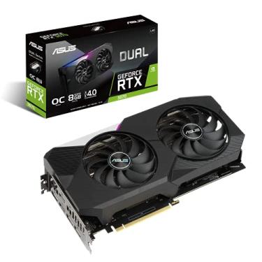 Imagem de ASUS Placa gráfica para jogos NVIDIA GeForce RTX 3070 V2 OC Edition (PCIe 4.0, memória GDDR6 de 8 GB, LHR, HDMI 2.1, DisplayPort 1.4a, design de ventilador de tecnologia axial, BIOS duplo, placa traseira protetora)