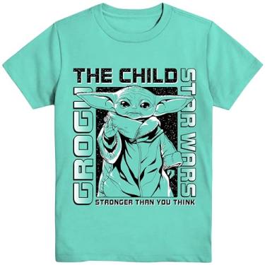 Imagem de STAR WARS Camiseta Boys Baby Yoda - Camiseta Mandalorian The Child Boys Boys Manga Curta - Meninos Pequenos e Grandes Tamanhos PP-GG, Celadon, G