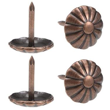 Imagem de Tachas antigas para estofados, 120 peças, pregos para móveis, pregos de estofamento de 19 mm para sofá, cadeira, cama e outros móveis (cobre vermelho)