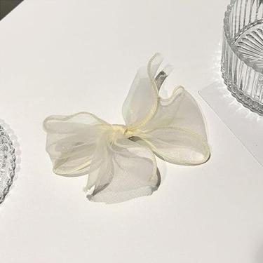 Imagem de PUSCOBSY Grampos de cabelo e faixa de cabelo fio de rede faixa de cabelo feminina desejo puro cabelo super imortal cabelo laço de alto nível cabelo (4 peças, branco)