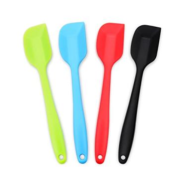 Imagem de Conjunto de 4 peças de espátula de silicone para grandes vendas, Green/Blue/Red/Black, Small