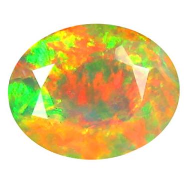 Imagem de 2,21 ct AAA+ Gem de qualidade corte oval (11 x 9 mm) opala arco-íris não aquecida genuína e extraída da pedra preciosa solta da Terra