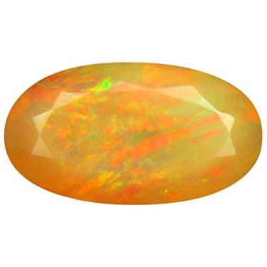 Imagem de 2,68 ct AAA+ Qualidade da pedra preciosa corte oval (14 x 8 mm) opala arco-íris não aquecida genuína e extraída da pedra preciosa solta da Terra
