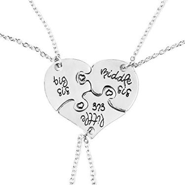 Imagem de FJ Colar BFF Best Friend Forever Gravado Quebra-Cabeça Irmã para 3/4, Metal