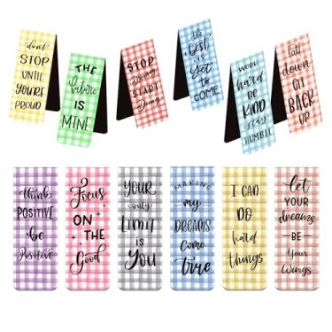 Imagem de 60 peças de marcadores magnéticos inspiradores motivacionais marcadores de página magnéticos positivos clipes de página magnéticos para estudantes da escola professores material de escritório doméstic