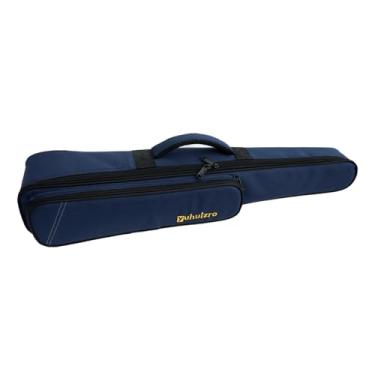 Imagem de Deevoka Estojo de armazenamento para saxofone e clarinete, estojo reto para saxofone soprano com bolso externo, bolsa de transporte portátil para palco ao ar, Azul