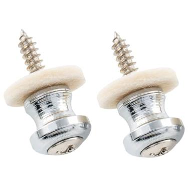 Imagem de Musiclily Pro Roldana Correia Metal Strap Buttons com Parafuso para Ukulele Guitarra/Baixo/de Tamanho Pequeno, Cromada (2 Peças)