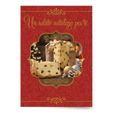 Imagem de Designer Greetings Cartões de Natal italianos, panetone "Saluto Natalizio" (6 cartões com envelopes / 6 biglietti con buste)