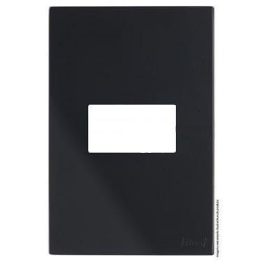 Imagem de Placa Para 1 Modulo Horizontal Com Suporte 4X2 Brs12406-0Bk. - Blux Re