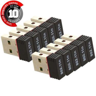 Imagem de Kit Com 10 Mini Adaptador Wireless Usb 150Mbps 802.11 - Cirilo Cabos