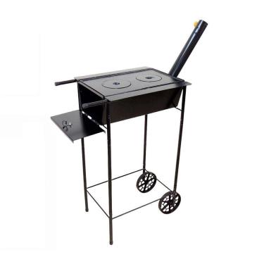 Imagem de Fogão Churrasqueira Mineiro Chapa 02 Furo Grelha 80x43x38cm