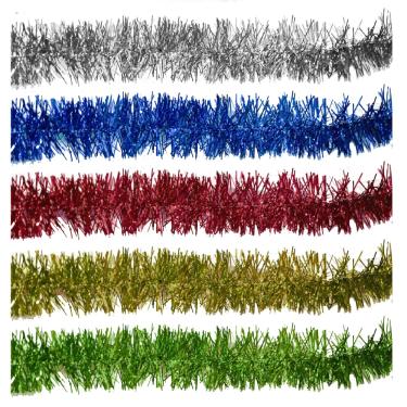 Imagem de Kit 5 Festões Metalizado Brilhante Multi-Colorido 5 Cores 5cm x 2 metros - Magizi