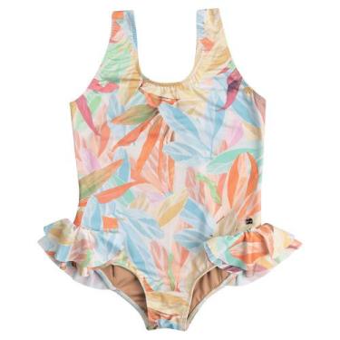 Imagem de Maiô Com Babado Proteção UV50+ Verão Infantil Menina Moda Praia She, O