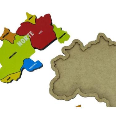 Imagem de Quebra-cabeça Mapa do Brasil Regiões - Maninho