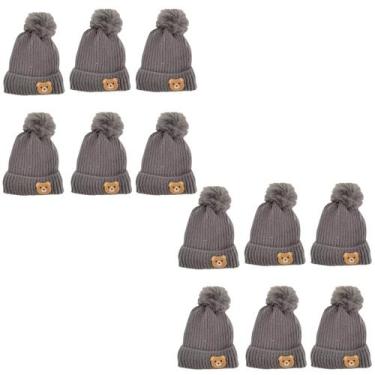 Imagem de kit 12 toucas gorro infantil de pompom bichinho para menino menina for