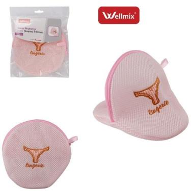 Imagem de Saco Protetor Para Lavar Roupa Calcinha Com Ziper Rosa 20Cm - Wellmix