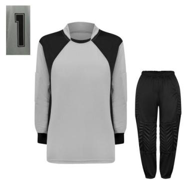 Imagem de Kit Goleiro Infantil Juvenil Camisa E Calça Acolchoada Novo Modelo - T